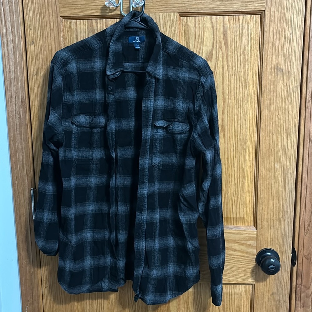flannel, George, black/dark grey flannel